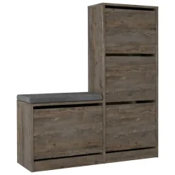 Scarpiera 4 ante marrone 105x119h cm - Velma