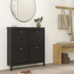 Scarpiere > Dmora Scarpiera 4 ante nera 102x102h cm - Actinidia Nero