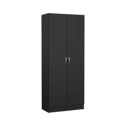 Scarpiera 2 ante nera 69x170h cm con ripiani regolabili - Erinni