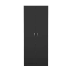 Scarpiera 2 ante nera 69x170h cm con ripiani regolabili - Erinni