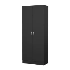 Scarpiera 2 ante nera 69x170h cm con ripiani regolabili - Erinni