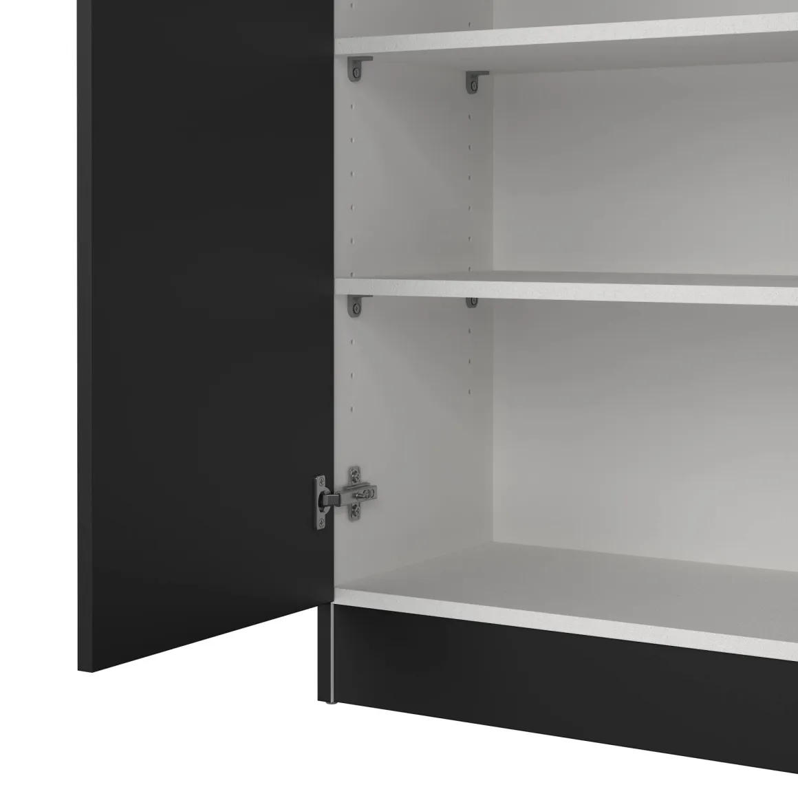 Scarpiera 2 ante nera 69x170h cm con ripiani regolabili - Erinni