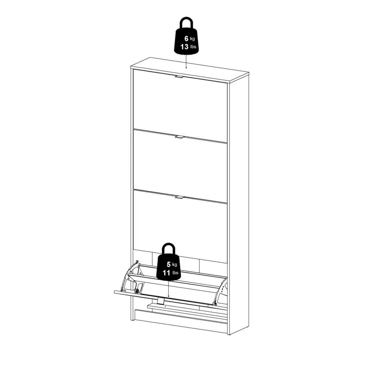 Scarpiere > Dmora Scarpiera 4 ante nera 70x162h cm - Epidoto Nero