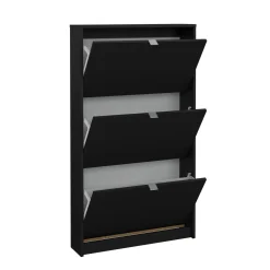 Scarpiere > Dmora Scarpiera 3 ante nera 70x123h cm in legno - Aran Nero