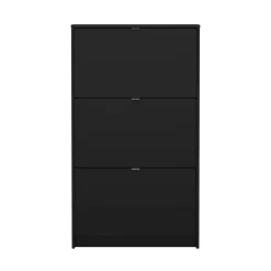Scarpiere > Dmora Scarpiera 3 ante nera 70x123h cm in legno - Aran Nero