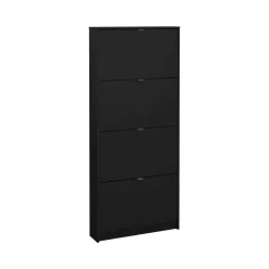 Scarpiera 4 ante nera 70x162h cm 12 paia - Desideria