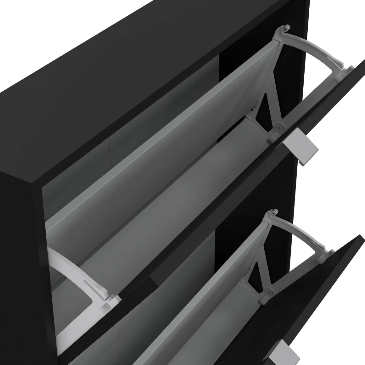 Scarpiera 4 ante nera 70x162h cm 12 paia - Desideria