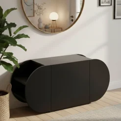 Scarpiera 2 ante nera 110x50h cm - Sequoia