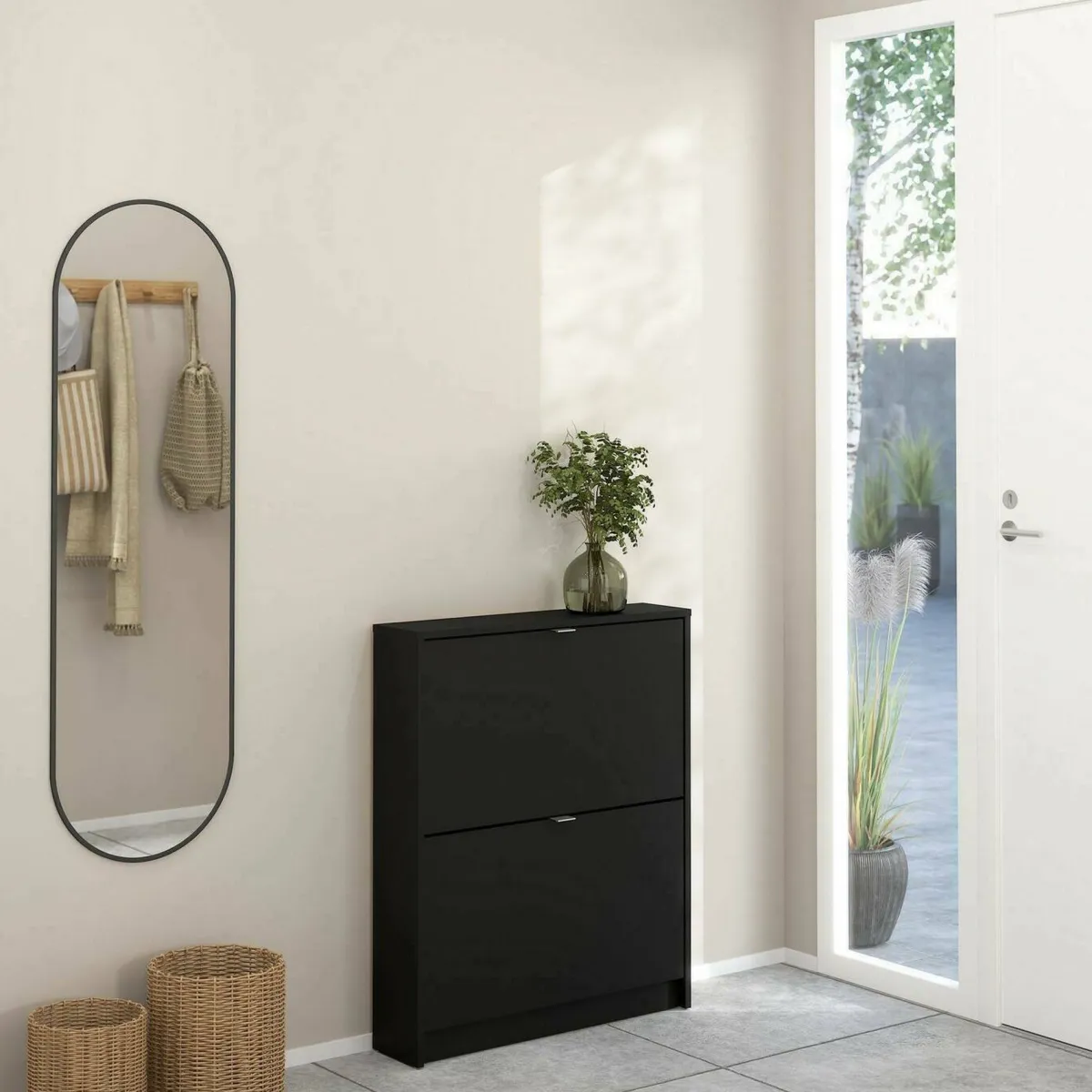 Scarpiere > Dmora Scarpiera 2 ante nera 70x85h cm - Turchese Nero