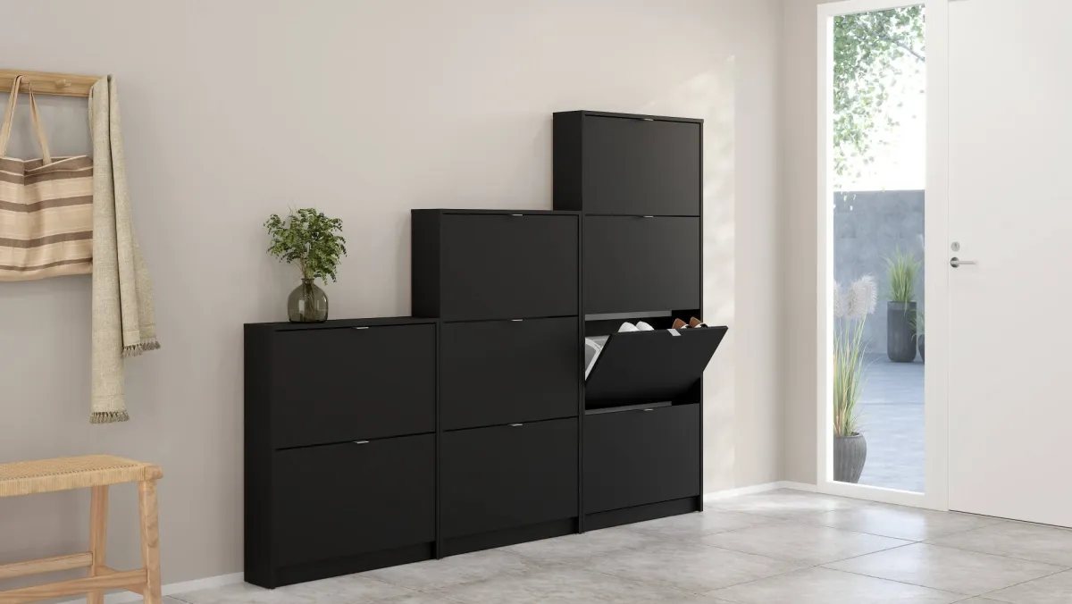 Scarpiere > Dmora Scarpiera 2 ante nera 70x85h cm - Turchese Nero