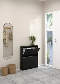 Scarpiere > Dmora Scarpiera 2 ante nera 70x85h cm - Turchese Nero