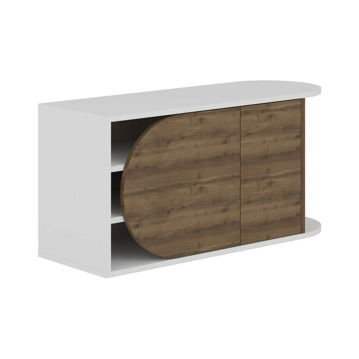 Bagno|Scarpiere > Dmora Scarpiera 2 ante noce e bianca 60x200h cm - Sebastien Bianco, Marrone Noce