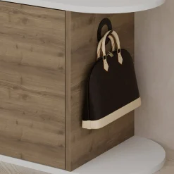 Bagno|Scarpiere > Dmora Scarpiera 2 ante noce e bianca 60x200h cm - Sebastien Bianco, Marrone Noce