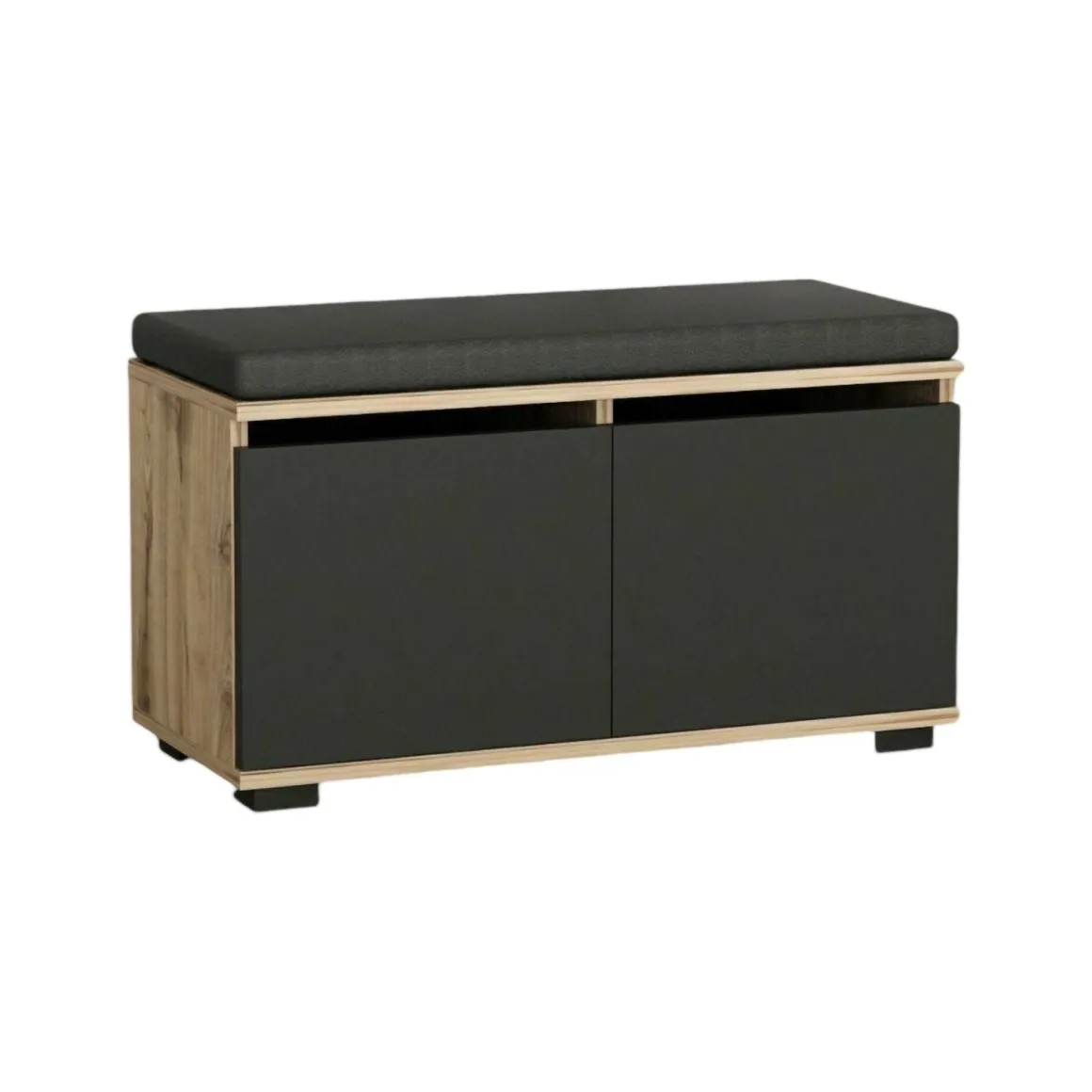Scarpiera 2 ante noce e nera 80x42h cm - Delphin