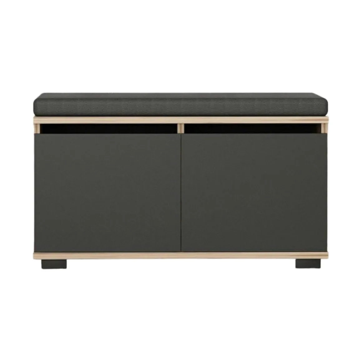 Scarpiera 2 ante noce e nera 80x42h cm - Delphin