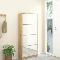 Scarpiere|Lavanderia > Dmora Scarpiera 4 ante quercia 70x162h cm - Aepytus Marrone Quercia