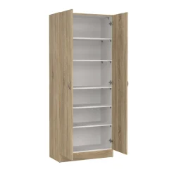 Scarpiere > Dmora Scarpiera 2 ante quercia 69x170h cm ripiani regolabili - Erinni Marrone Quercia