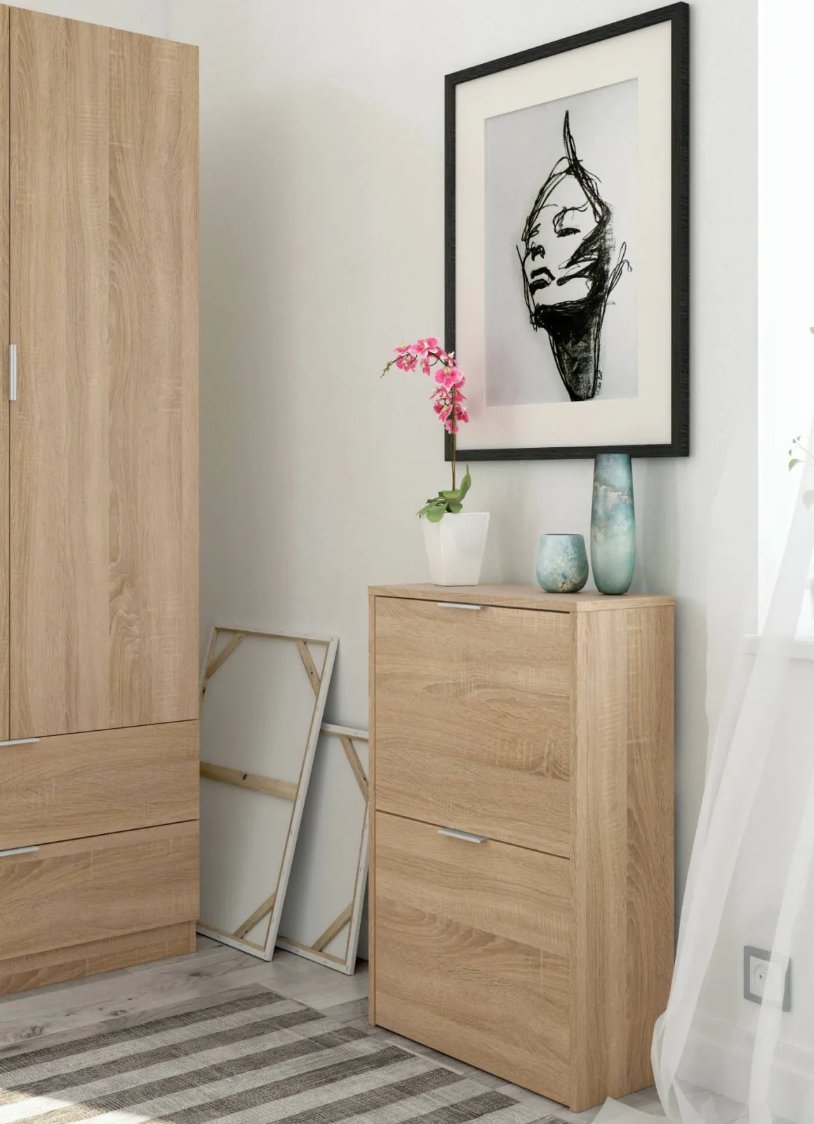 Scarpiera 2 ante rovere 50x76h cm - Arafat