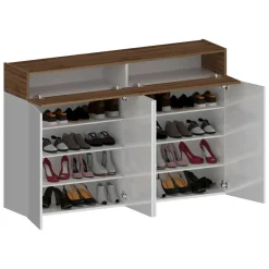 Bagno|Scarpiere > Dmora Scarpiera 6 ante rovere 154x100h cm - Are Marrone Rovere
