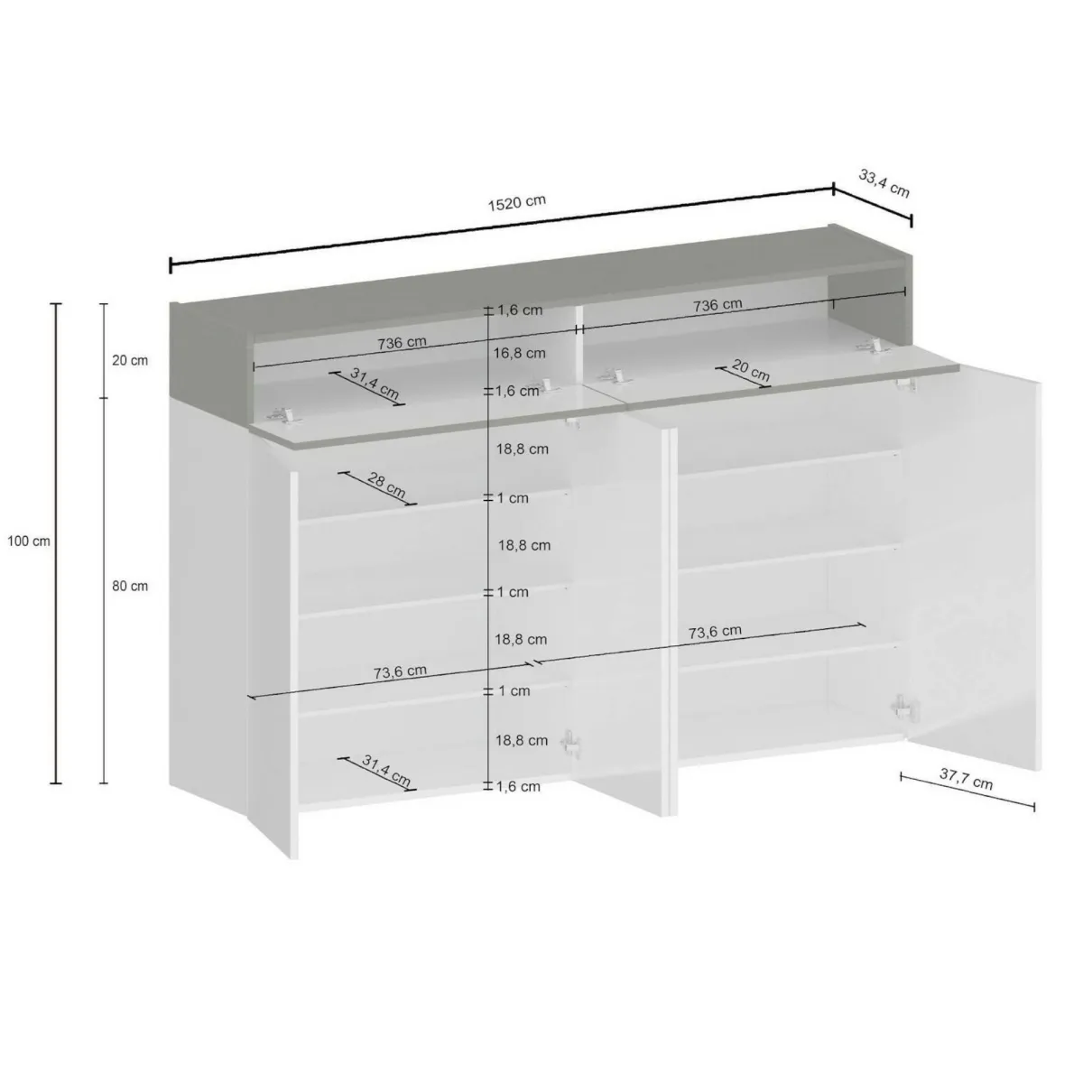 Bagno|Scarpiere > Dmora Scarpiera 6 ante rovere 154x100h cm - Are Marrone Rovere