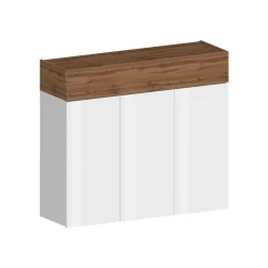 Bagno|Scarpiere > Dmora Scarpiera 4 ante rovere 114x100h cm - Griselda Marrone Rovere