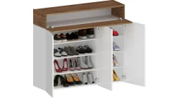 Bagno|Scarpiere > Dmora Scarpiera 4 ante rovere 114x100h cm - Griselda Marrone Rovere