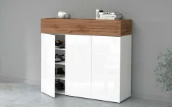 Bagno|Scarpiere > Dmora Scarpiera 4 ante rovere 114x100h cm - Griselda Marrone Rovere