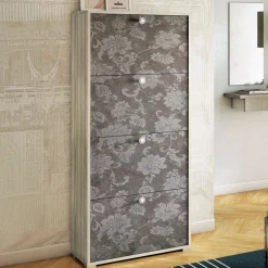 Scarpiera 4 ante rovere 67x147h cm in legno - Adeindein