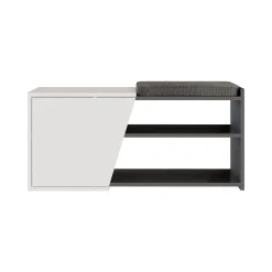 Scarpiere > Dmora Scarpiera antracite e bianca 104x47h cm - Neneng Bianco, Nero Antracite