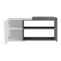 Scarpiere > Dmora Scarpiera antracite e bianca 104x47h cm - Neneng Bianco, Nero Antracite