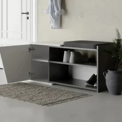 Scarpiere > Dmora Scarpiera antracite e bianca 104x47h cm - Neneng Bianco, Nero Antracite