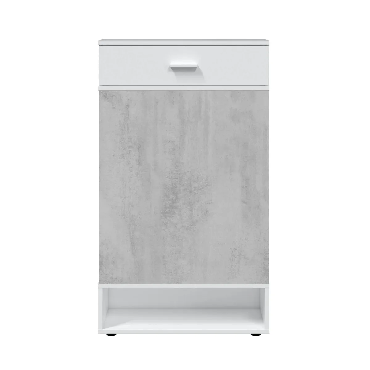 Bagno|Scarpiere > Dmora Scarpiera aperta con 1 cassetto cemento e bianca 67x119h cm - Idea Bianco, Grigio Cemento