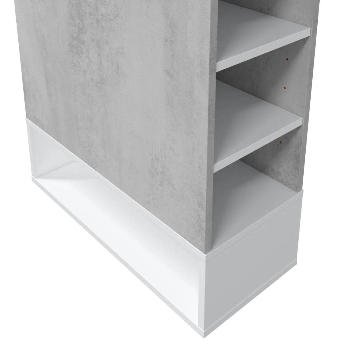 Bagno|Scarpiere > Dmora Scarpiera aperta con 1 cassetto cemento e bianca 67x119h cm - Idea Bianco, Grigio Cemento