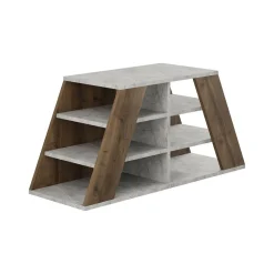 Scarpiere > Dmora Scarpiera aperta quercia e marmo 105x50h cm - Zungri Bianco, Marrone Marmo