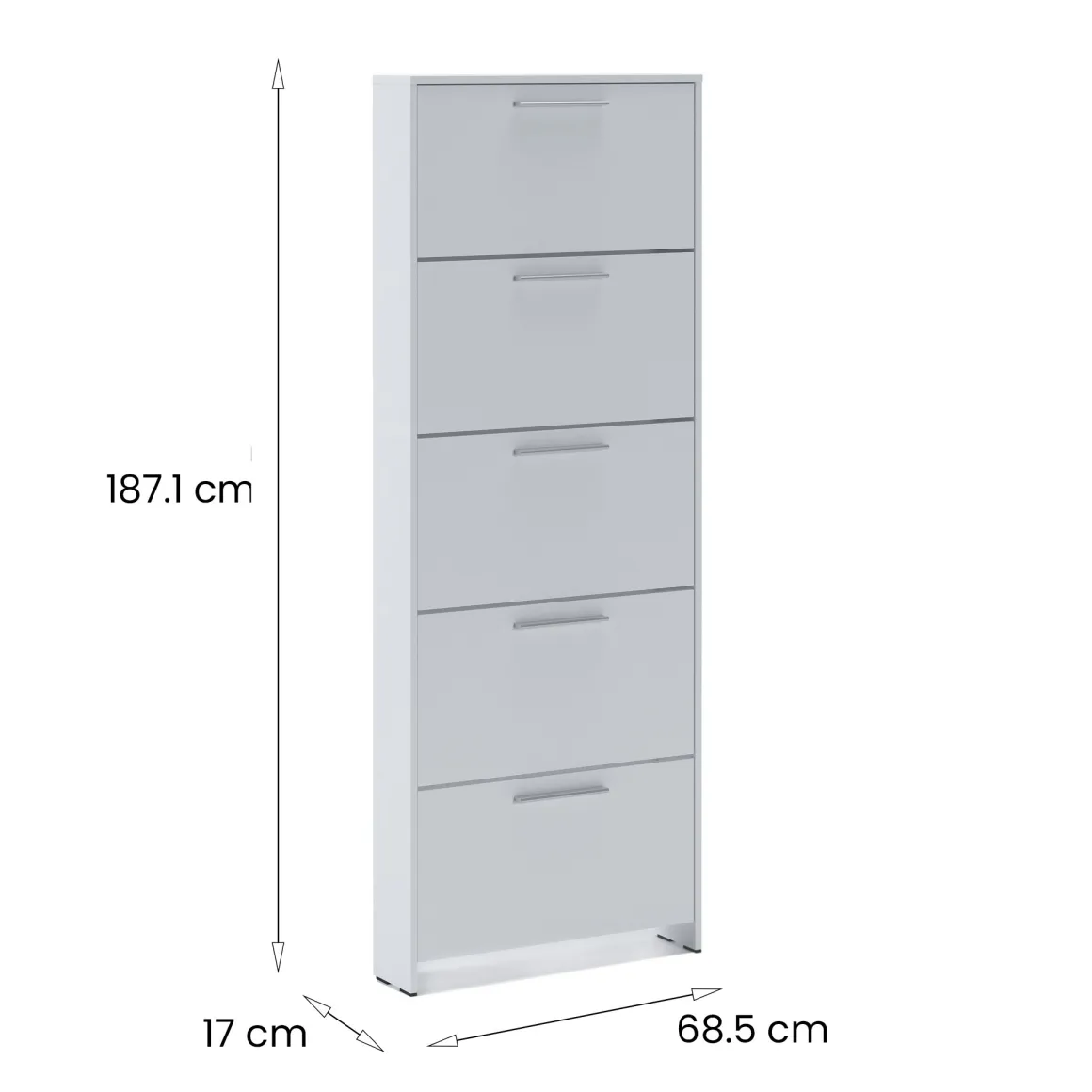 Scarpiera apertura abatible bianca 68x187h cm - Campania
