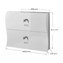 Bagno|Lavanderia > Dmora Scarpiera arrotondata 2 ante bianca lucida 101x82h cm 16 paia - Ape Bianco Lucido
