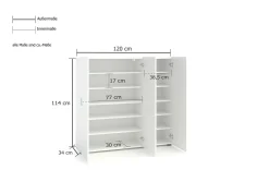 Scarpiere > Dmora Scarpiera basic 3 ante bianca lucida 120x115h cm - Alcazar Bianco Lucido