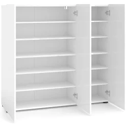Scarpiere > Dmora Scarpiera basic 3 ante bianca lucida 120x115h cm - Alcazar Bianco Lucido
