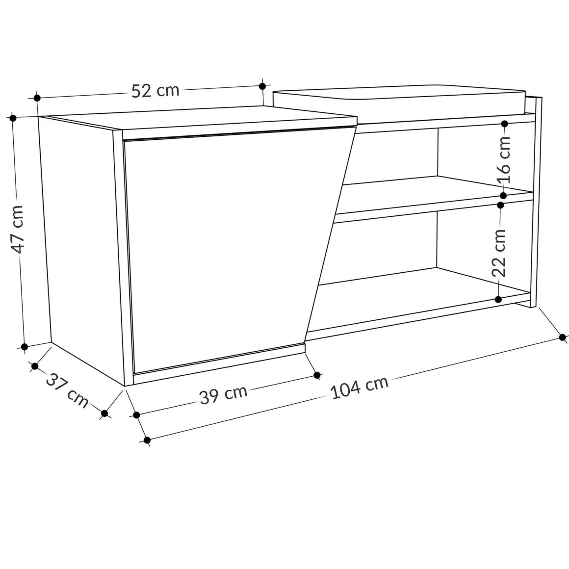 Scarpiera bassa legno 104x37h cm - Neneng