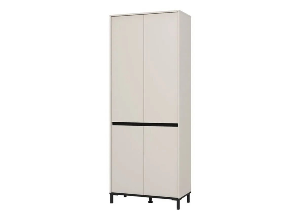 Scarpiera Beige Nero 9 Ripiani 4 Ante 80x40x205.5h cm, Piedini Inclusi - Peligni
