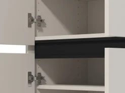 Scarpiera Beige Nero 9 Ripiani 4 Ante 80x40x205.5h cm, Piedini Inclusi - Peligni