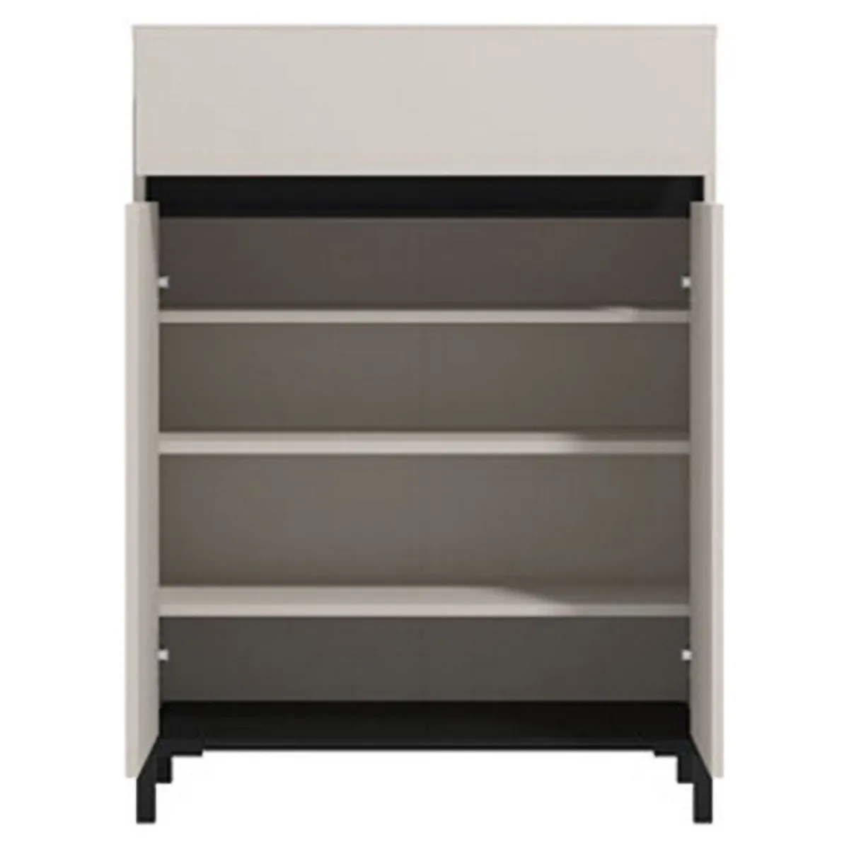 Scarpiere > Dmora Scarpiera Beige Nero un Cassetto 4 Ripiani 80x40x109.5h cm, 2 Ante - Ilarione Nero, Beige