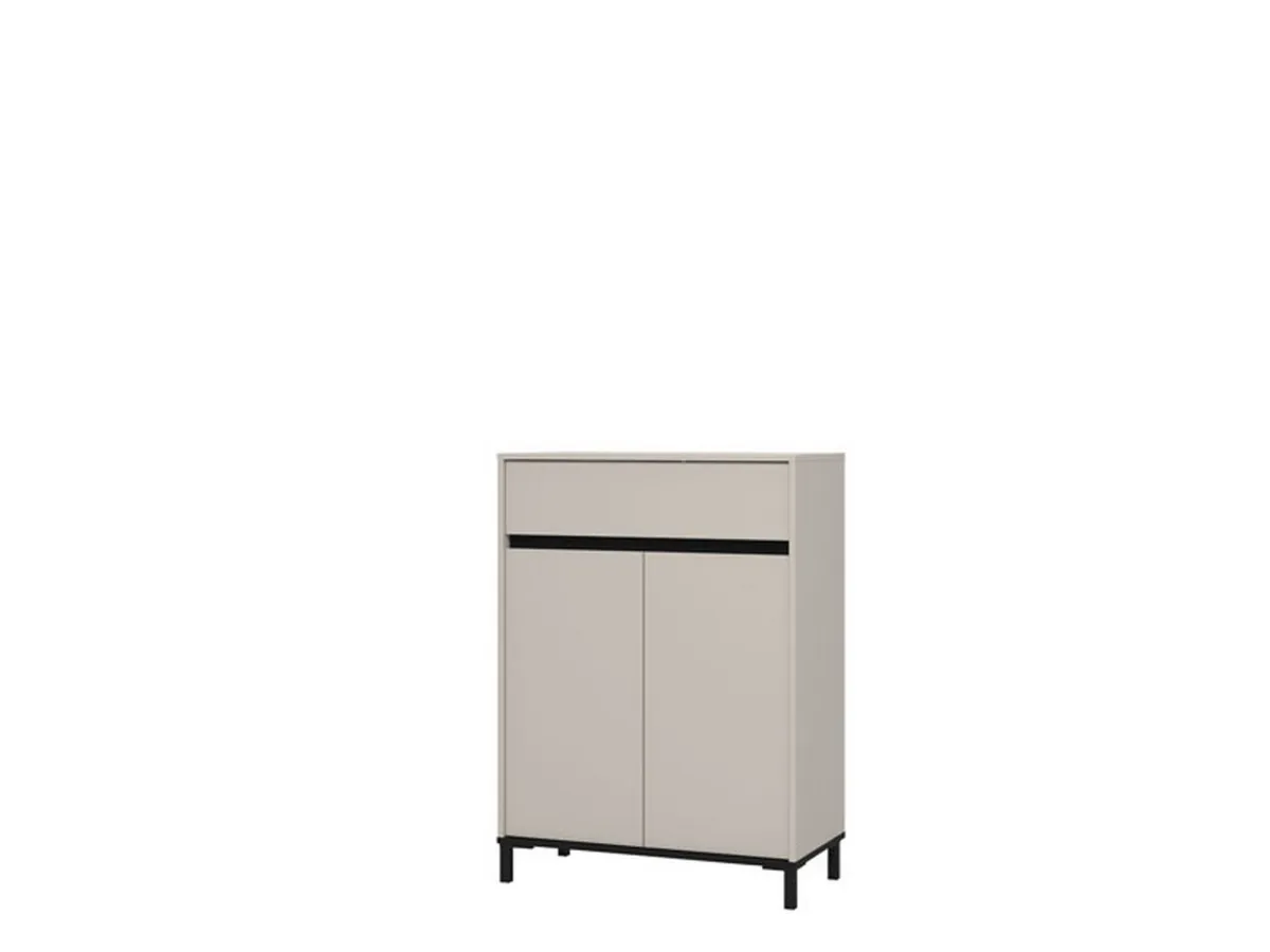 Scarpiere > Dmora Scarpiera Beige Nero un Cassetto 4 Ripiani 80x40x109.5h cm, 2 Ante - Ilarione Nero, Beige