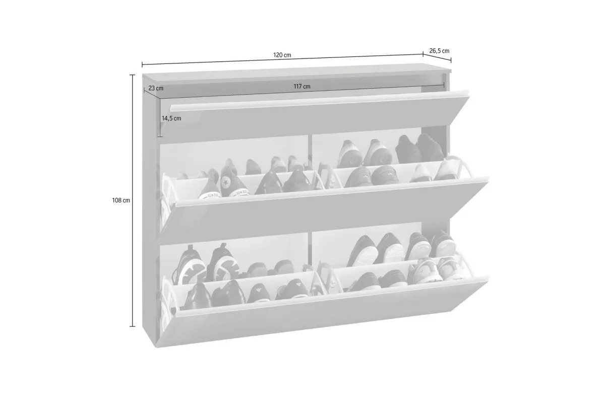 Scarpiere > Dmora Scarpiera 9 Ripiani 16 Paia 120x26.5x108h cm, 9 Vani - Marconi Beige