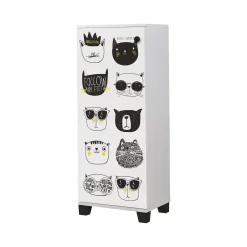 Scarpiere > Dmora Scarpiera bianca e nera 50x127h cm - Kika Nero, Bianco