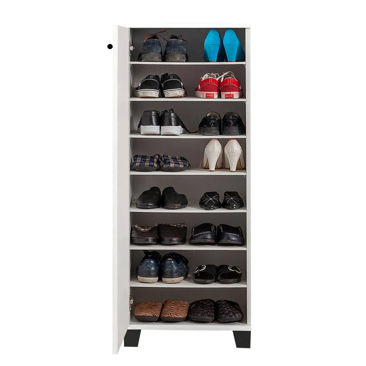 Scarpiere > Dmora Scarpiera bianca e nera 50x127h cm - Kika Nero, Bianco