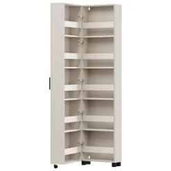 Scarpiere > Dmora Scarpiera 6 Ripiani Un'anta 68x33x113h cm, Ante con Doppia Capienza, Apertura con Ruote - Porvoo Bianco Crema