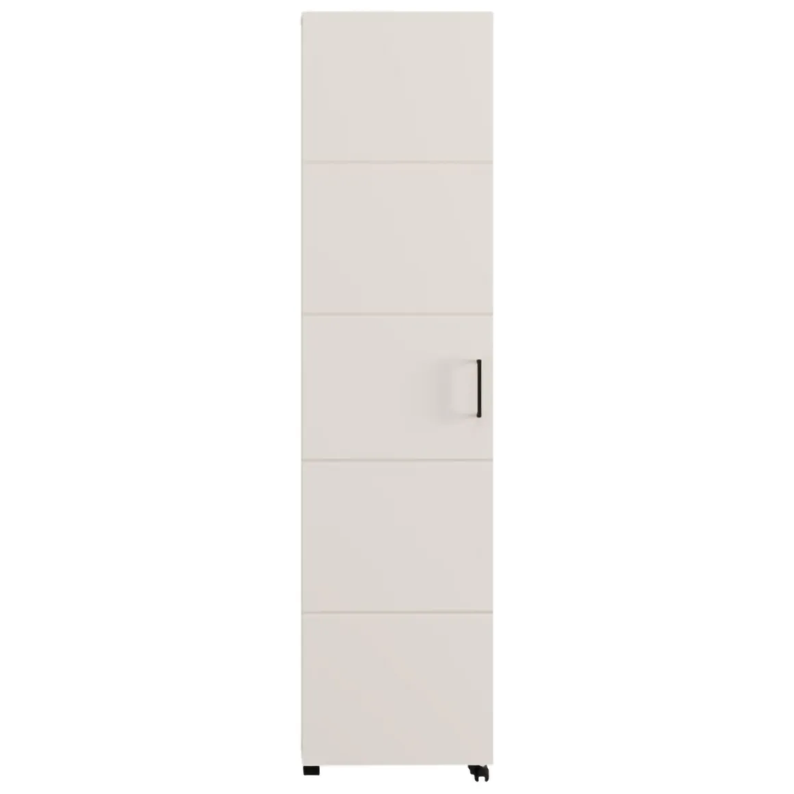 Scarpiera Bianco Crema 10 Ripiani Un'anta 46x33x185h cm, Ante con Doppia Capienza, Apertura con Ruote - Visby