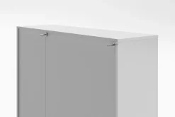 Scarpiera Bianco Lucido 2 Cassetti 8 Ripiani 120x35x178h cm, 28 Paia - Rotondo