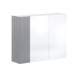 Scarpiere > Dmora Scarpiera Bianco Lucido Grigio 10 Ripiani 28 Paia 145x34x115h cm, 12 Vani - Caresana Grigio, Bianco Lucido